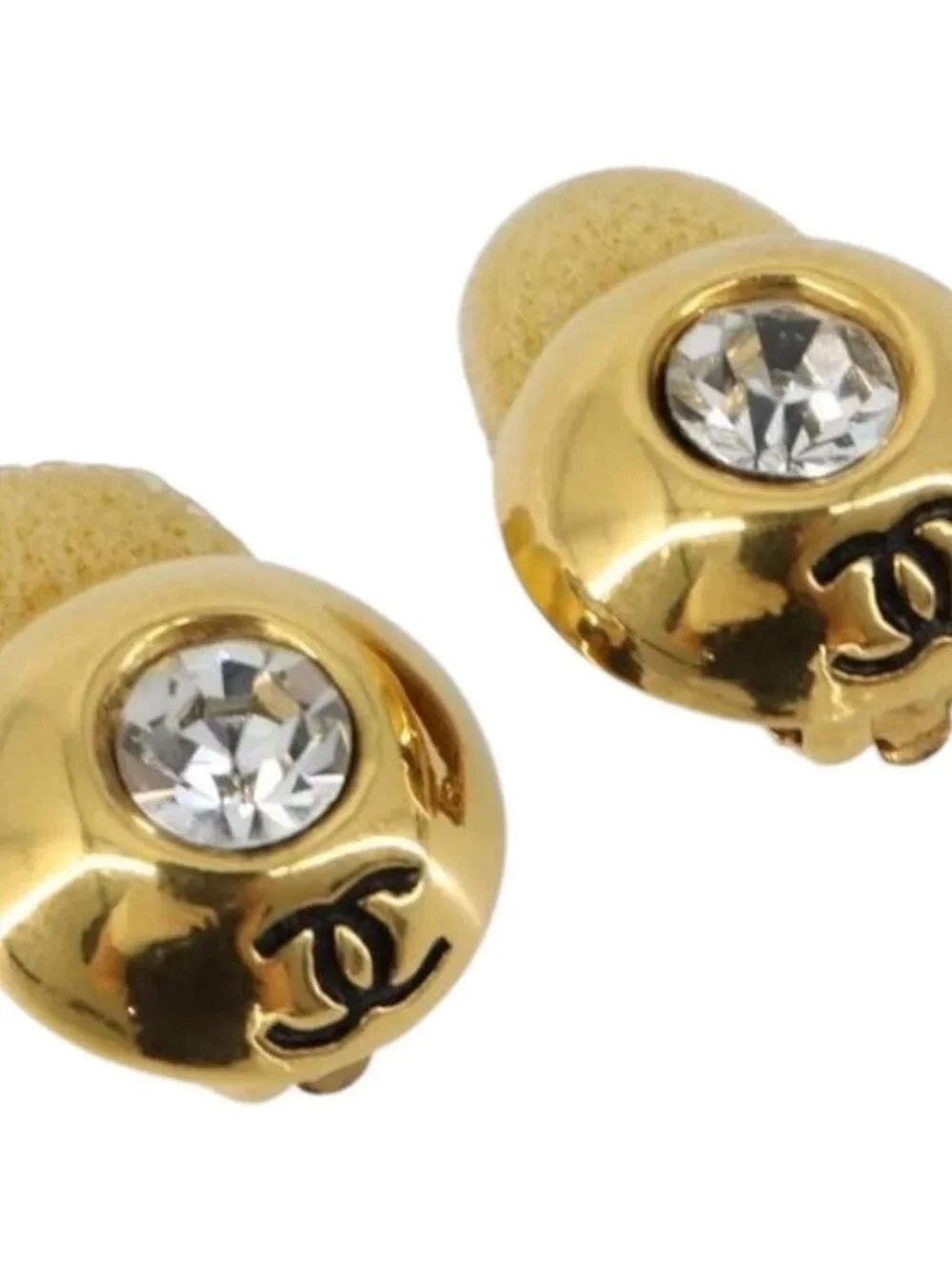 CHANEL Earring metal Gold Tone CC Auth 183504
